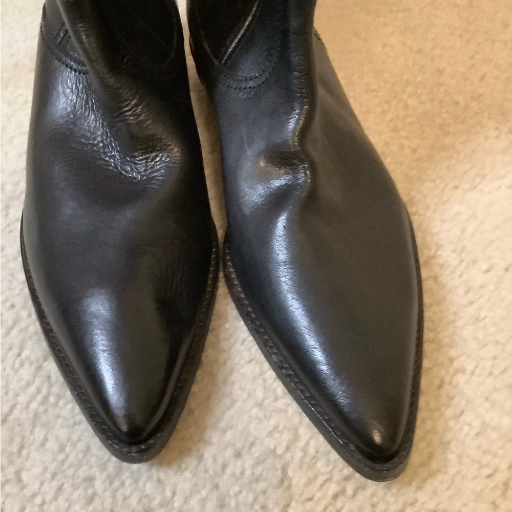 Free People Sleek Black Leather Boots - Picture 11 of 14